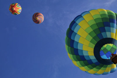 Photo of colored hot air balloon.