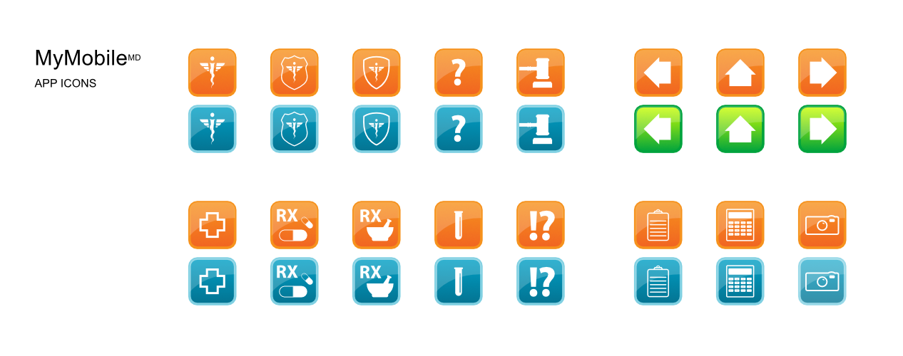 Icon sets of MyMobileMD APP.
