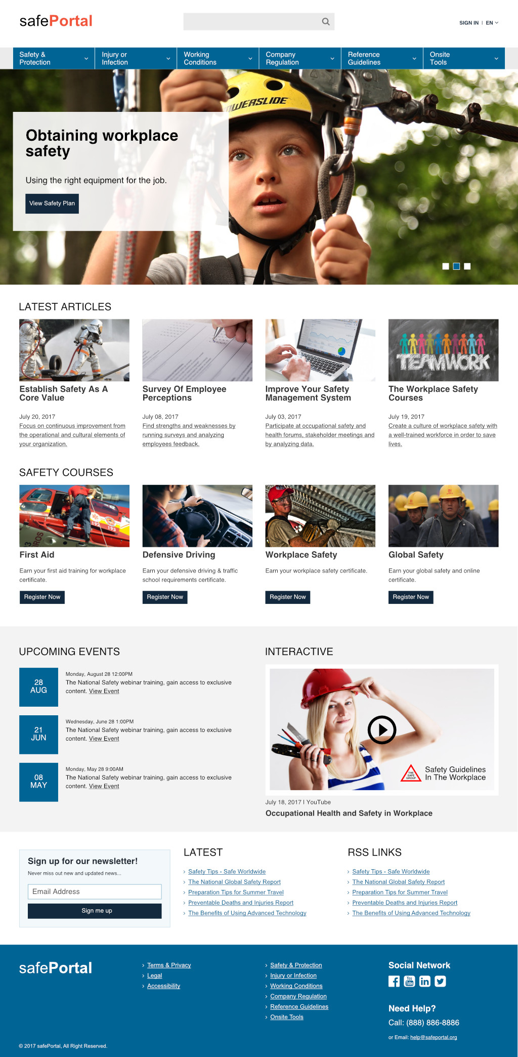 Image of SafePortal home page design.